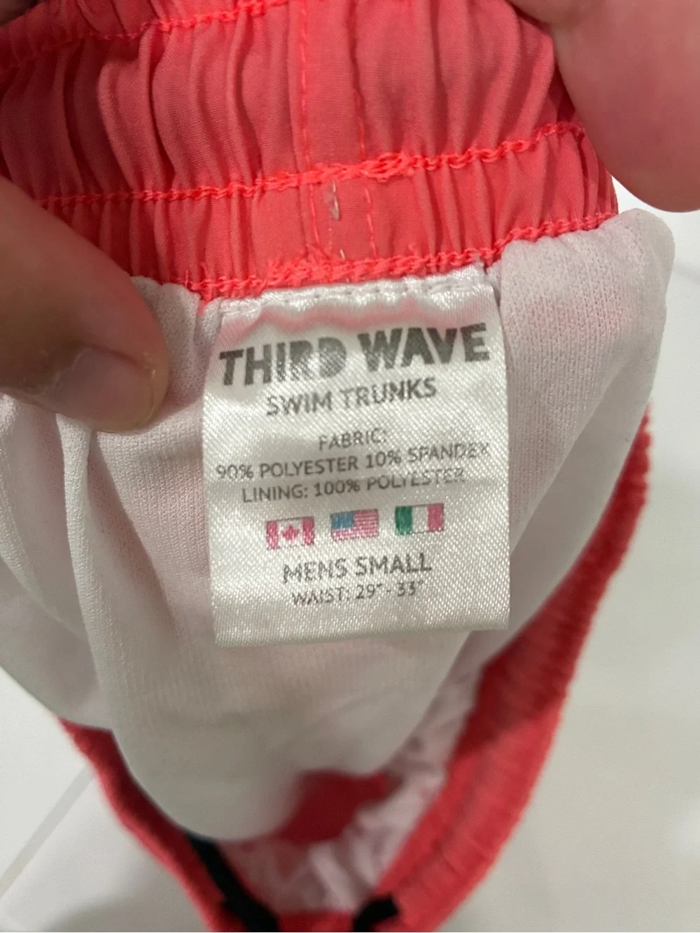 Third Wave Mens 5” Mesh Lined Swim Trunks Coral Pink Small S ( 29-33)